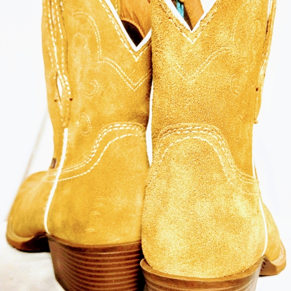 Justin Women's Gypsy Suede Western Booties - Square Toe - Picture 4 of 9